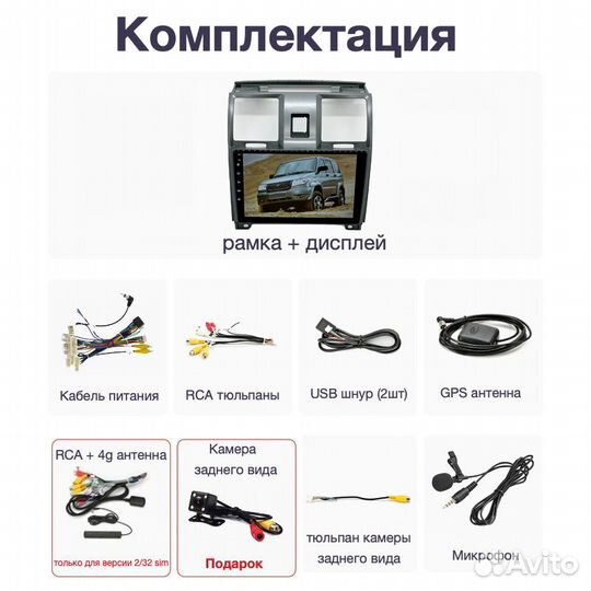 Topway UAZ Patriot дорест LTE CarPlay 2/32гб