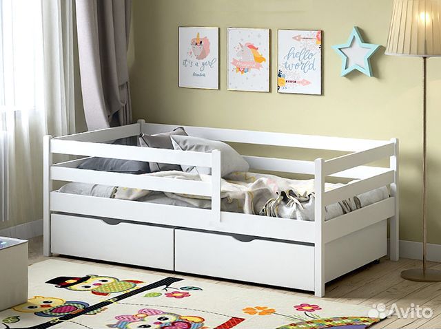 Детская кровать с бортиками от 3 лет. В наличии