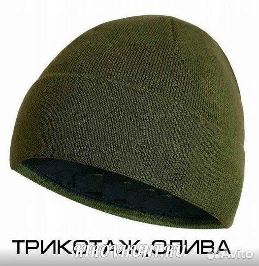 Вязаная шапка с флисовым утеплителем внутри