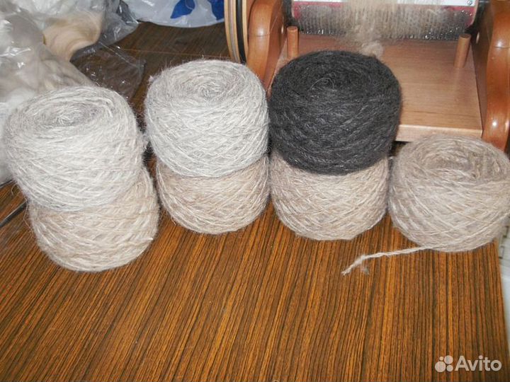 Пряжа из собачьей шерсти ручное прядение