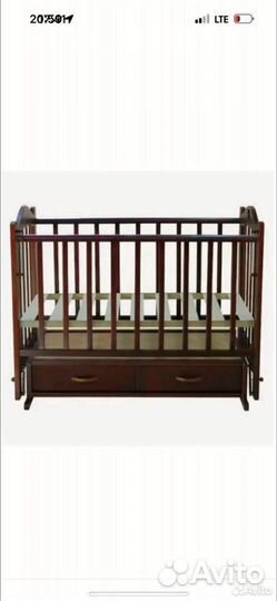 Детская кроватка с маятником и 2 ящика