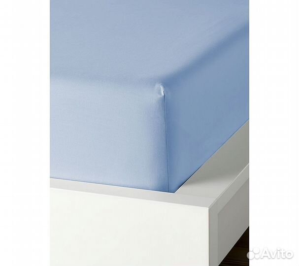 Простынь GoodNight Сатин 200х200х20 Голубой на рез