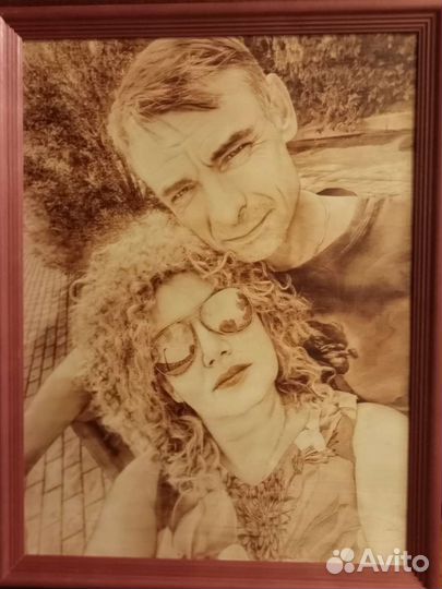 Портреты, картины на дереве, выжигание