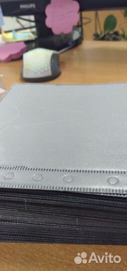 Конверты для 2 CD дисков с перфорацией, черные