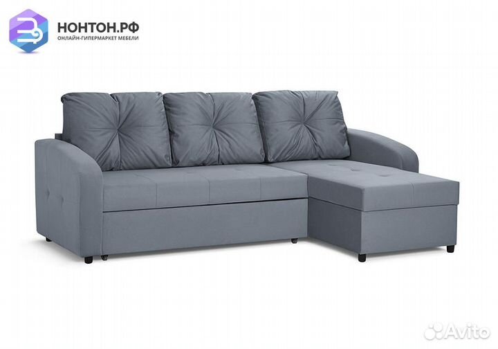 Диван угловой дельфин Монтана серый