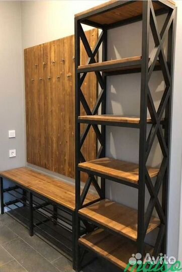 Обувница и полочки в стиле лофт