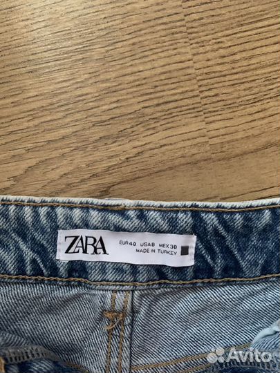 Джинсовые шорты zara eur40