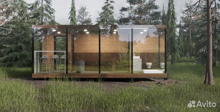 Сауна модульная из умного стекла (эксклюзив)