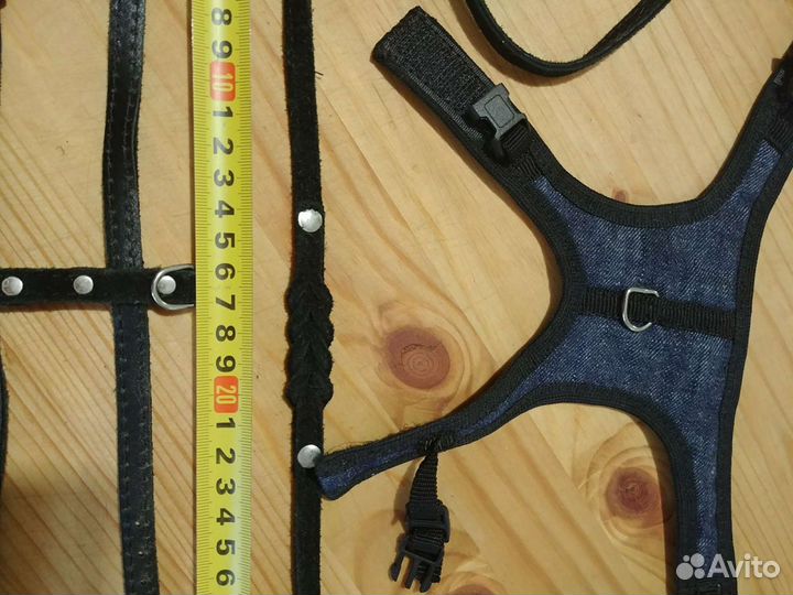 Шлейка, поводок, джинсовка