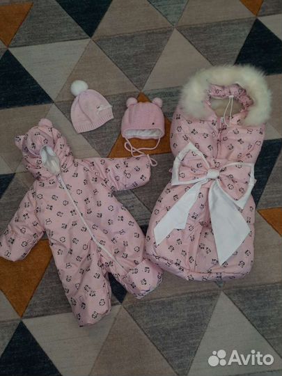 Комплект на выписку для девочки зима