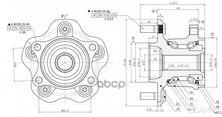 Ступица задняя в сборе LR nissan Qashqai/X-Tra