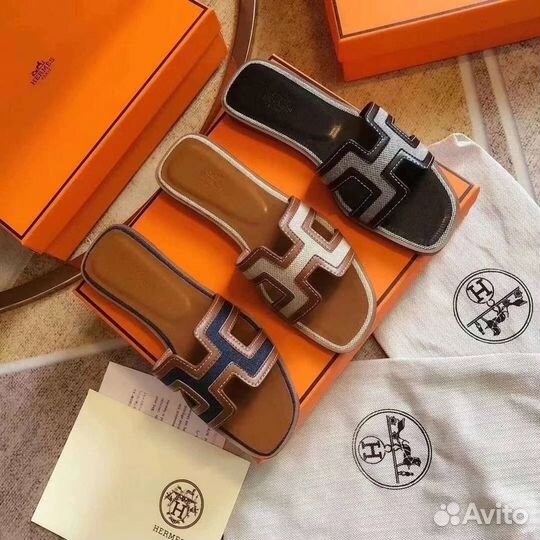 Шлепки женские hermes