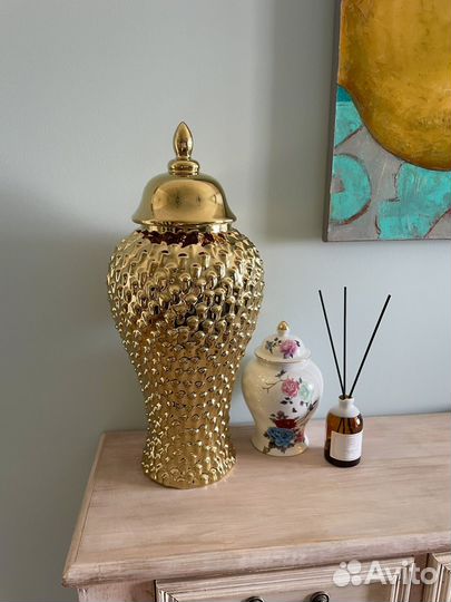 Керамические вазы с крышкой (имбирные баночки)