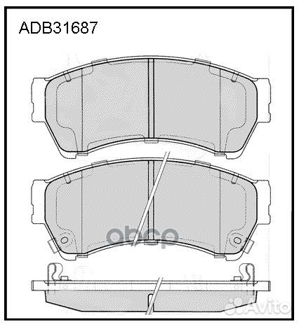 Колодки тормозные дисковые ADB31687 allied nippon