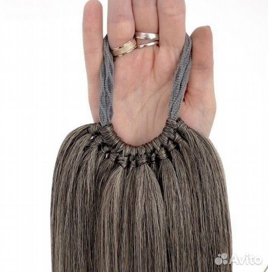 Хвост на резинке накладной шиньон волосы