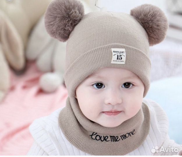 Шапочка и снуд 3-9 мес