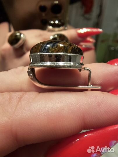 Комплект с петерситом. Серебро 925