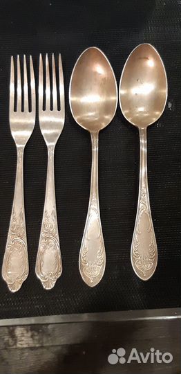 Вилки и ложки. Серебро. Звезда. 875 пр. СССР