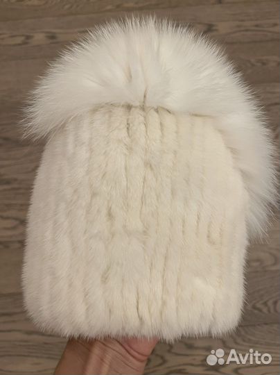 Шапка норка вязаная