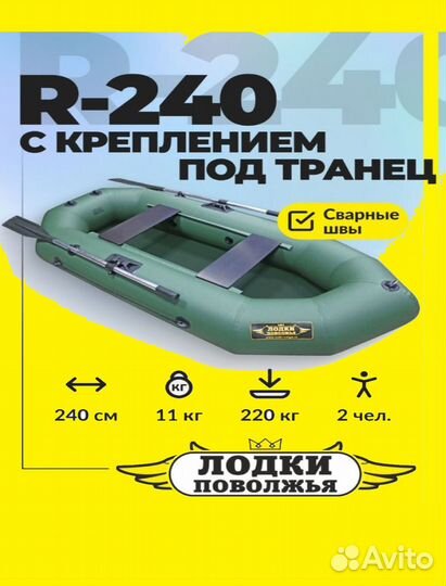 Лодка пвх Лодки Поволжья R-240