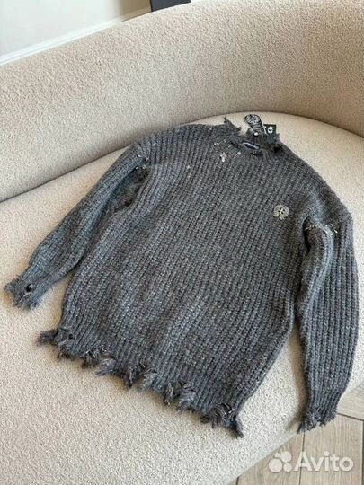 Рваный свитер chrome hearts