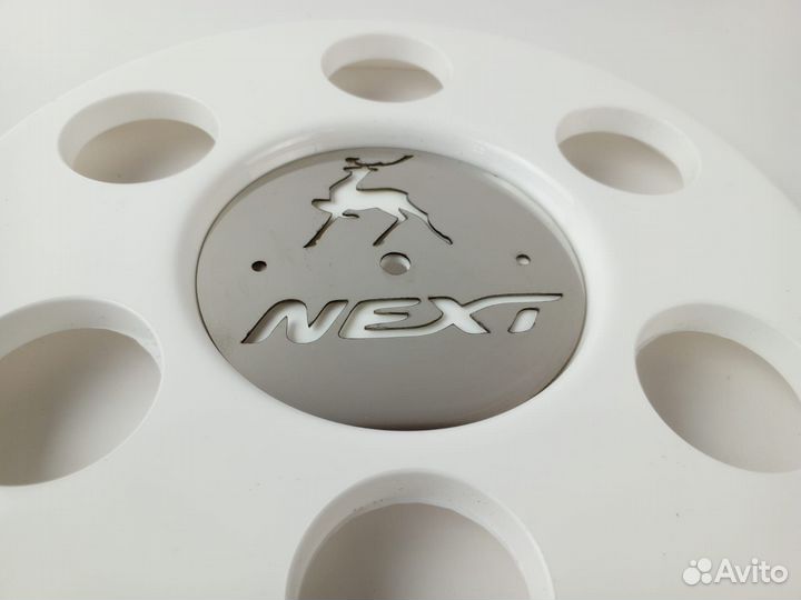 Колпаки на газель белые с нержавеющей вставкой