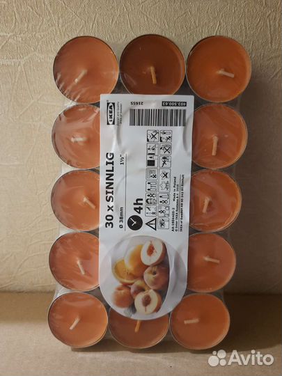 Ароматическая свеча 30шт IKEA Синлиг мандар/персик