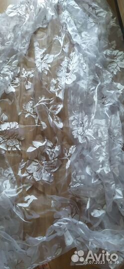 Тюль белая бу