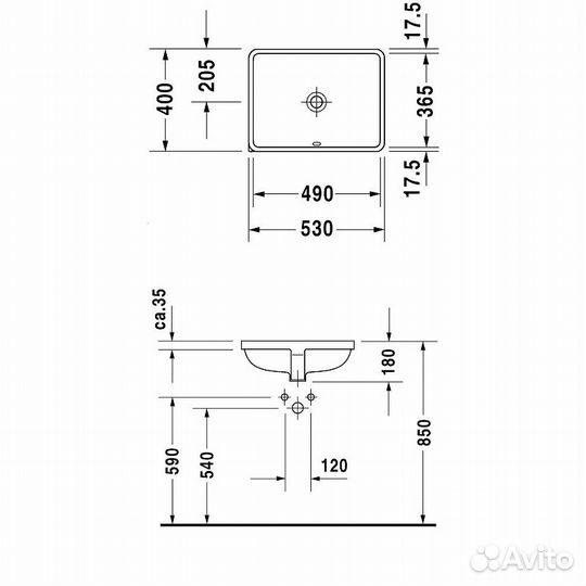 Раковина Duravit Starck 3 53 0305490000 Белая