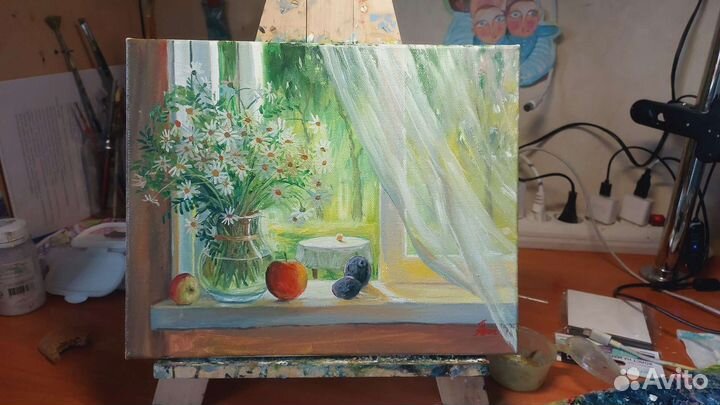 Картина маслом цветы