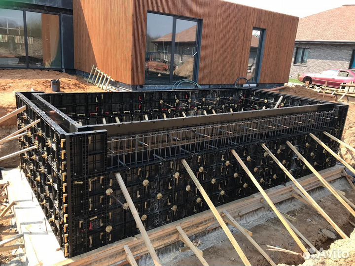 Аренда опалубки для фундамента стен и колон