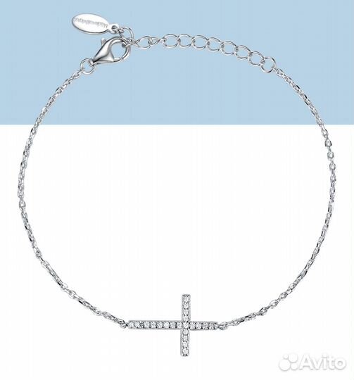 Браслет крест Momnt серебро