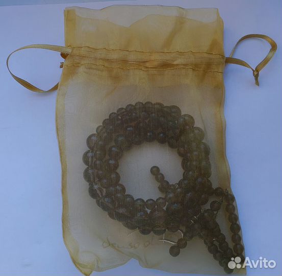 Набор серьги и браслет из дымчатого стекла