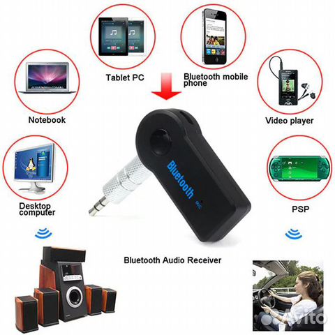 CAR bluetooth music reciver (универсальный 3.5мм)