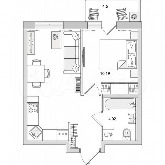 1-к. квартира, 38,2 м², 11/17 эт.