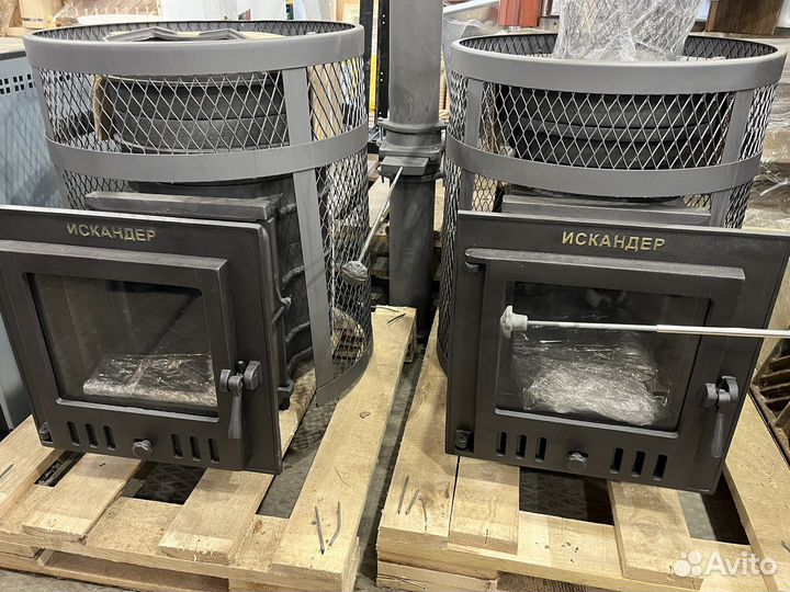 Чугунная печь для бани Гефест Искандер 18(М) Сетка