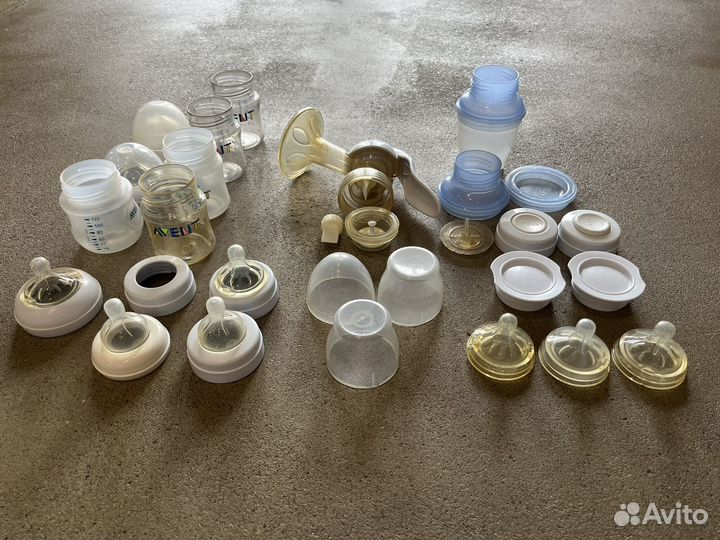 Набор авент. Ручной молокоотсос, бутылочки