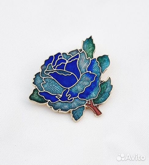 Брошь «Роза», клуазоне, Англия