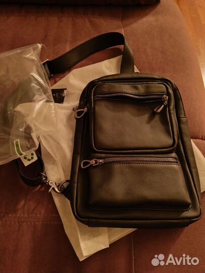 Мужская кожаная нагрудная сумка nzpj