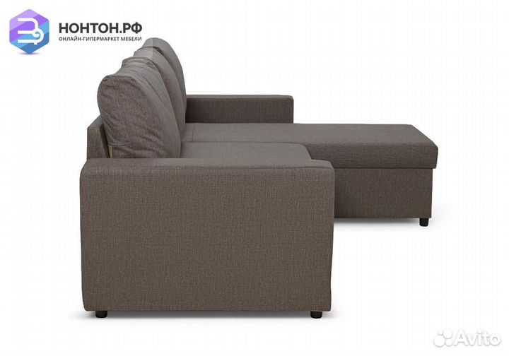 Диван угловой дельфин Торонто светло-коричневый