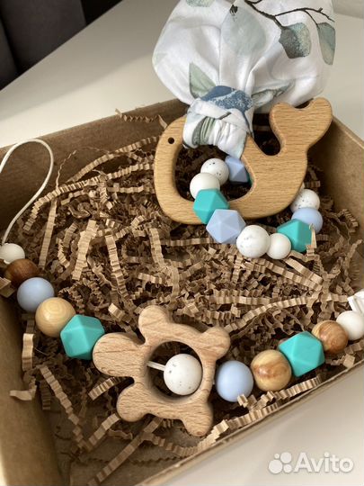 Держатель для соки и грызунок для малыша