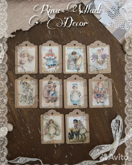 Набор бирок для декора ручной работы