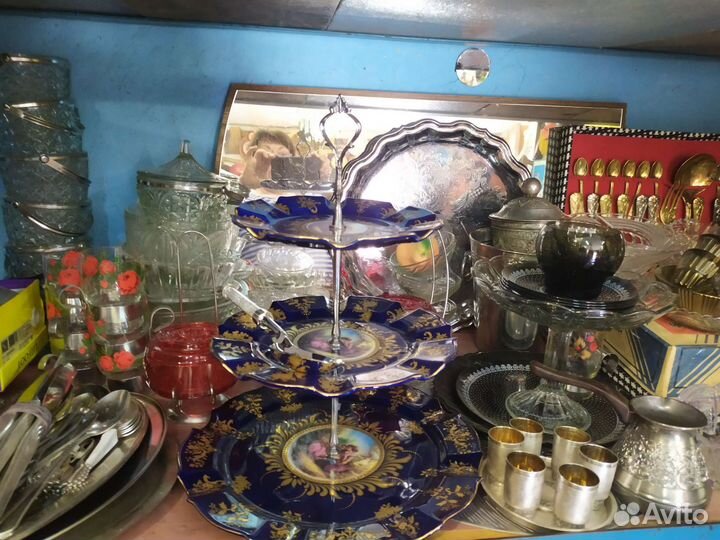 Посуда хрусталь фарфор цветное стекло СССР