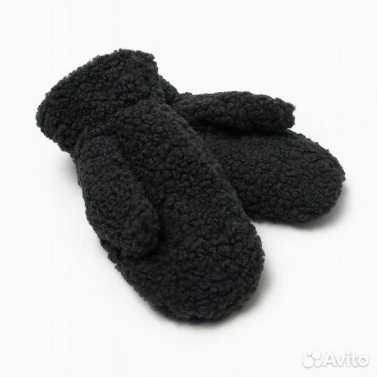 2 шт. Варежки женские на иск. меху mist, р-р. 26см, серый