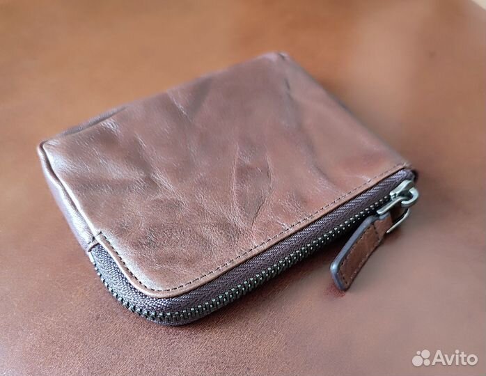 Кошелек Натуральная кожа Ручная работа Кардхолдер