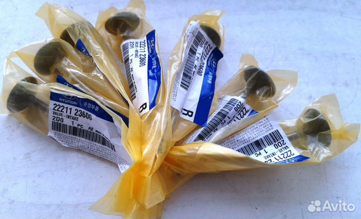 Клапана двигателя впускные 7шт hyundai/kia 2.0/2.7