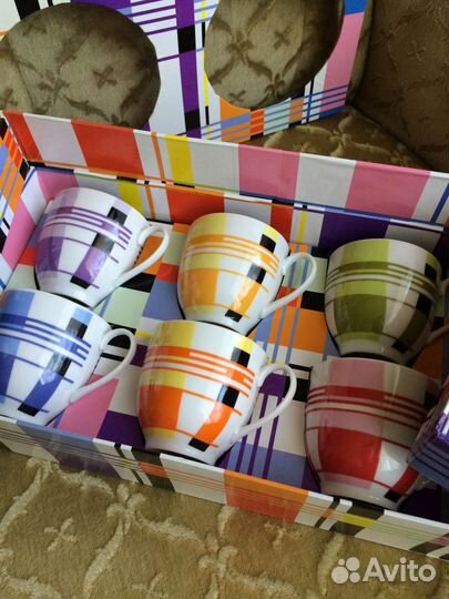 Чайный / кофейный набор на 6 персон: чашки+блюдца