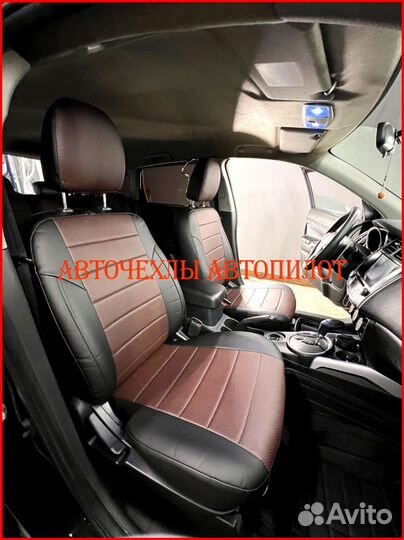 Чехлы Автопилот Mitsubishi ASX из экокожи чёр-шоко