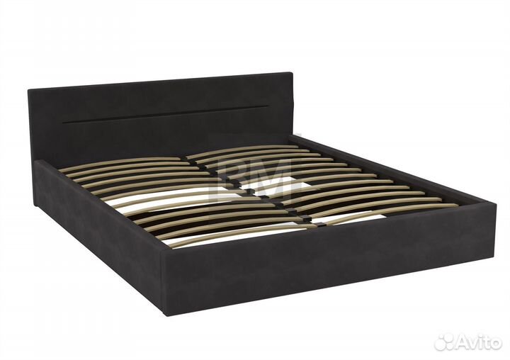 Кровать двуспальная 180 200 с обивкой из велюра