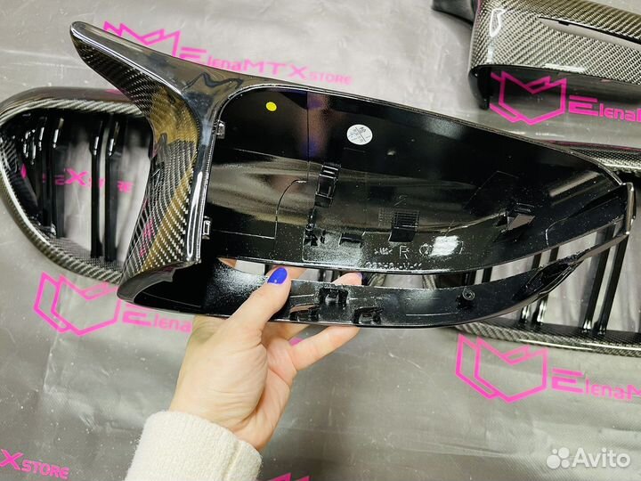 Ноздри крышки зеркал BMW G30, карбон, до рест